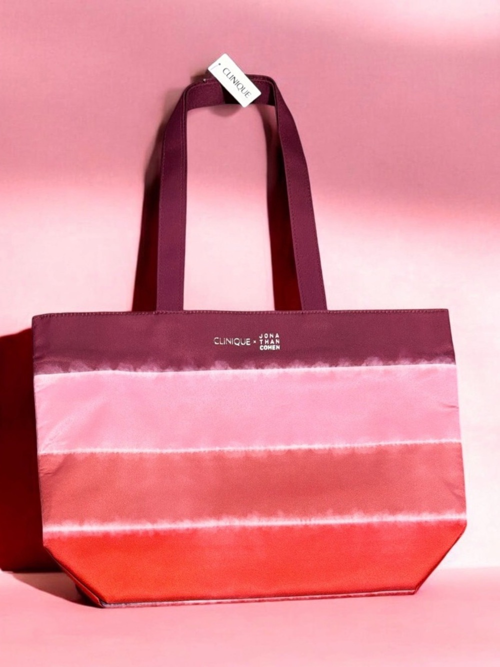Clinique x Jonathan Cohen Limited Edition Ombre Stripe Tote Bag NEW